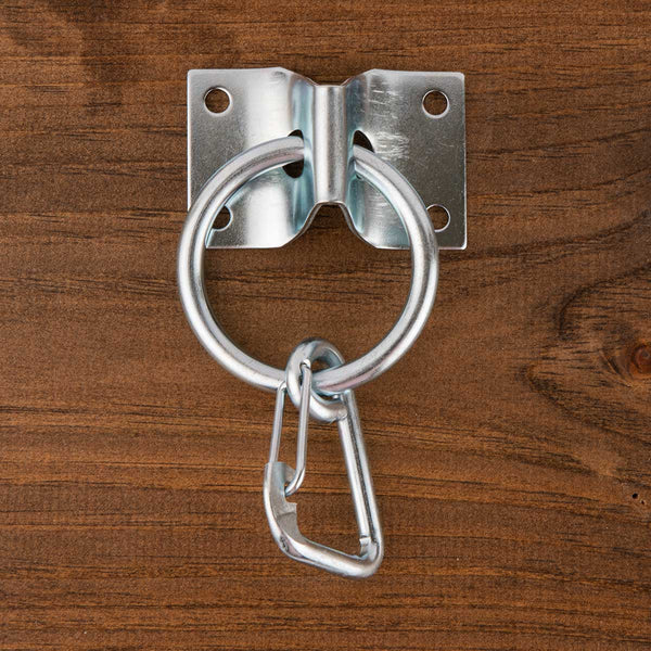 Tie Ring with Carabiner Snap for Hay Net